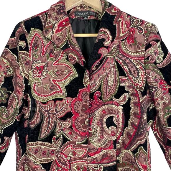 COLLECTION By Harve Benard Open Front Tapestry Women's Blazer 12 - Picture 1 of 10